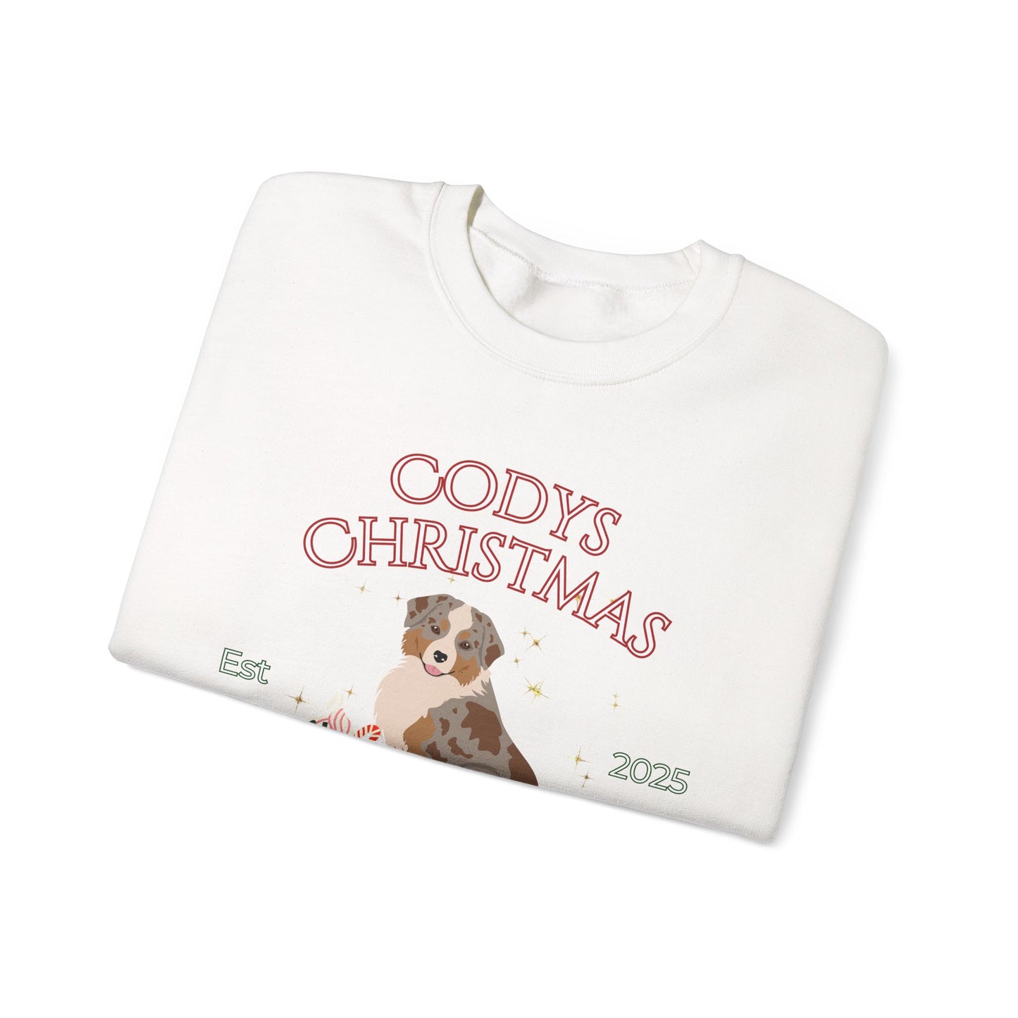 Miniature American Shepherd Dog Christmas Social Club Unisex Heavy Blend Crewneck Sweatshirt Custom Name