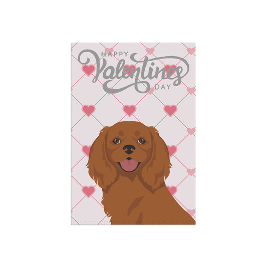 Cavalier King Charles Spaniel Dog Valentines Day Garden Flag