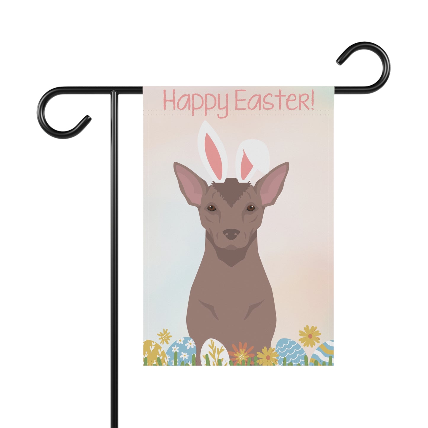 Xolo Dog Happy Easter Garden Flag