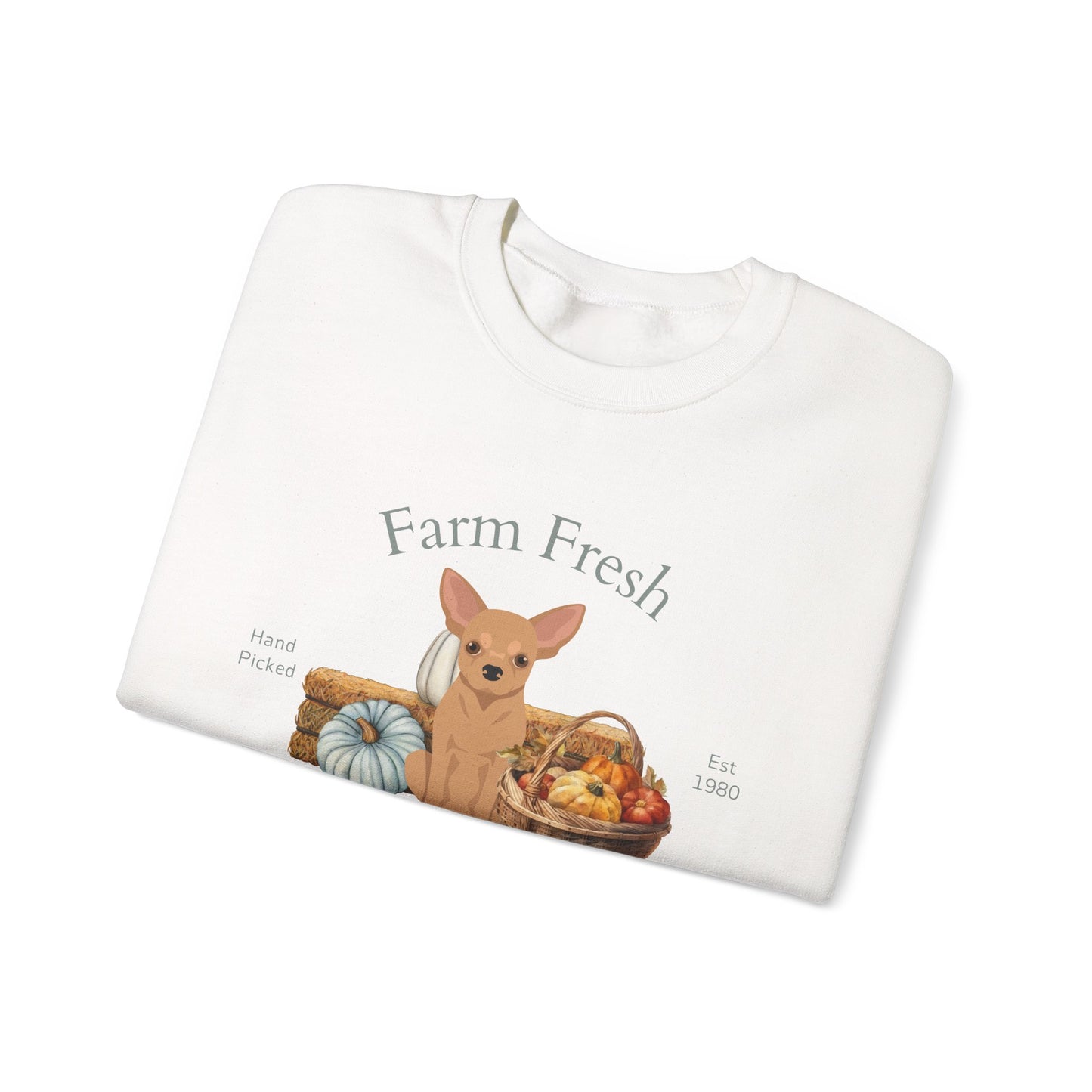 Chihuahua Dog Fall Farm Fresh Unisex Heavy Blend Crewneck Sweatshirt