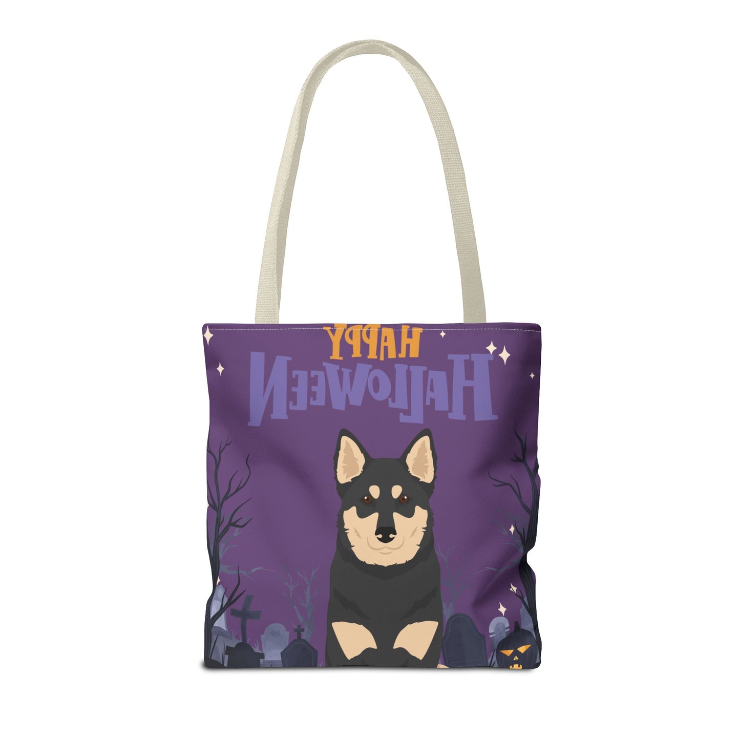 Lapponian Herder Dog Happy Halloween Tote Bag 16x16