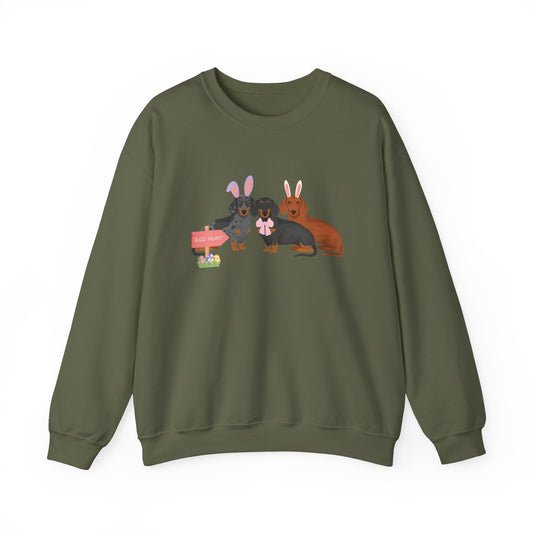 Dachshund Dog Easter Unisex Heavy Blend Crewneck Sweatshirt, easter, Cute Dog Mom Gift
