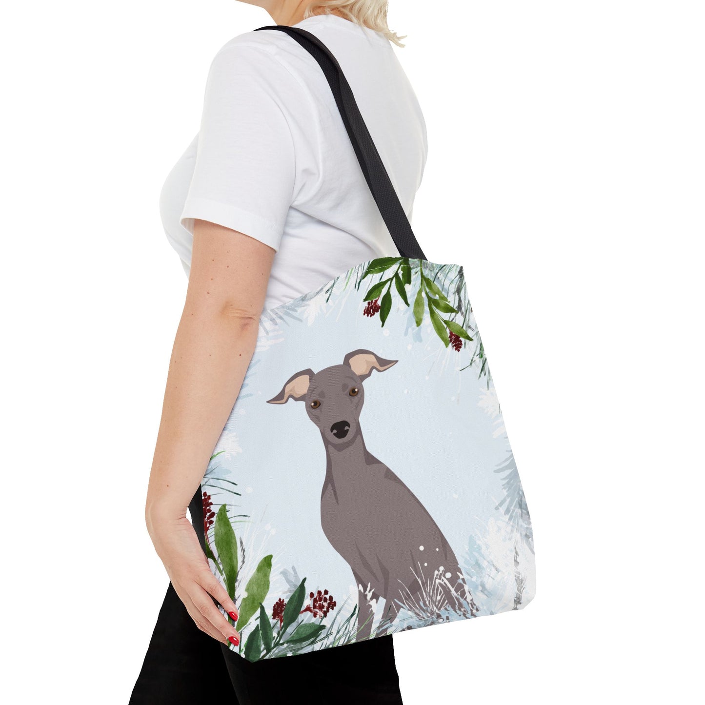 Italian Greyhound Dog Christmas Holiday Tote Bag 16x16