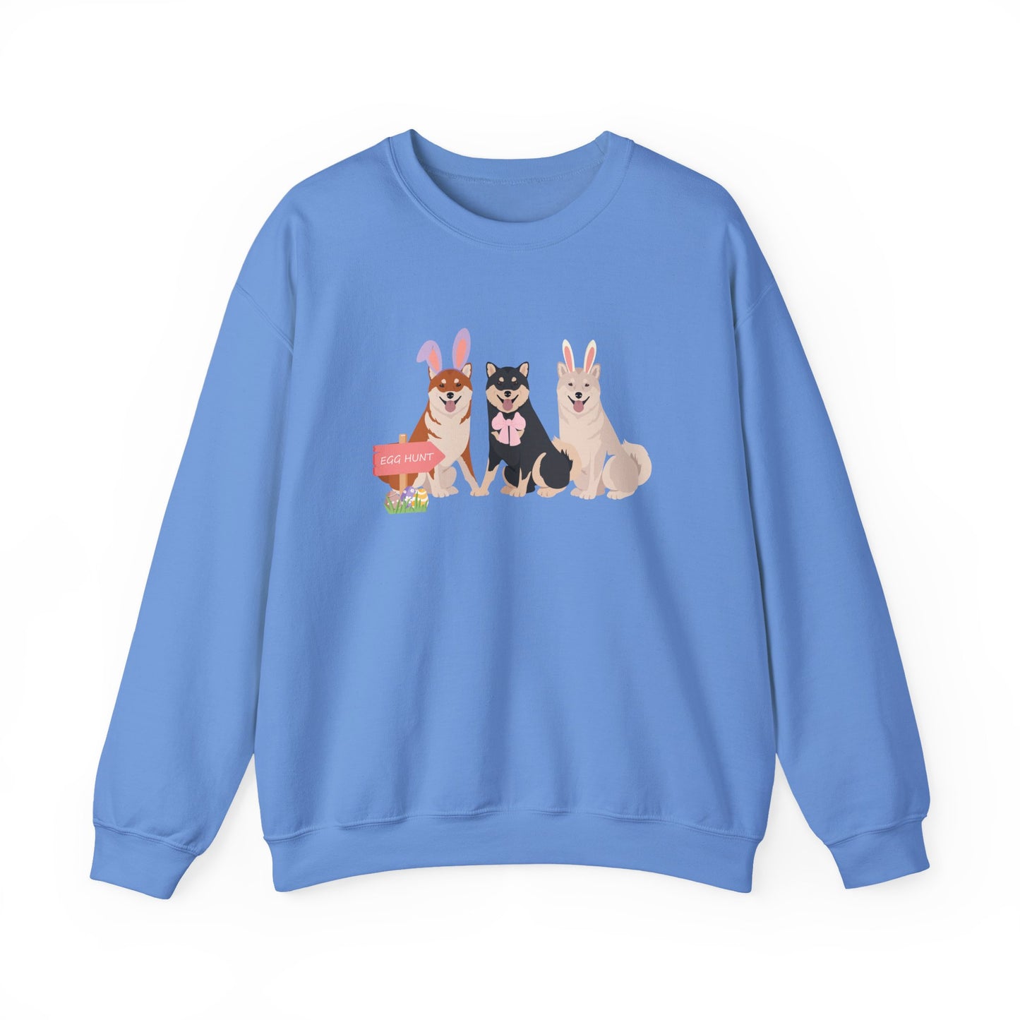 Shiba Inu Dog Easter Unisex Heavy Blend Crewneck Sweatshirt, easter, Cute Dog Mom Gift