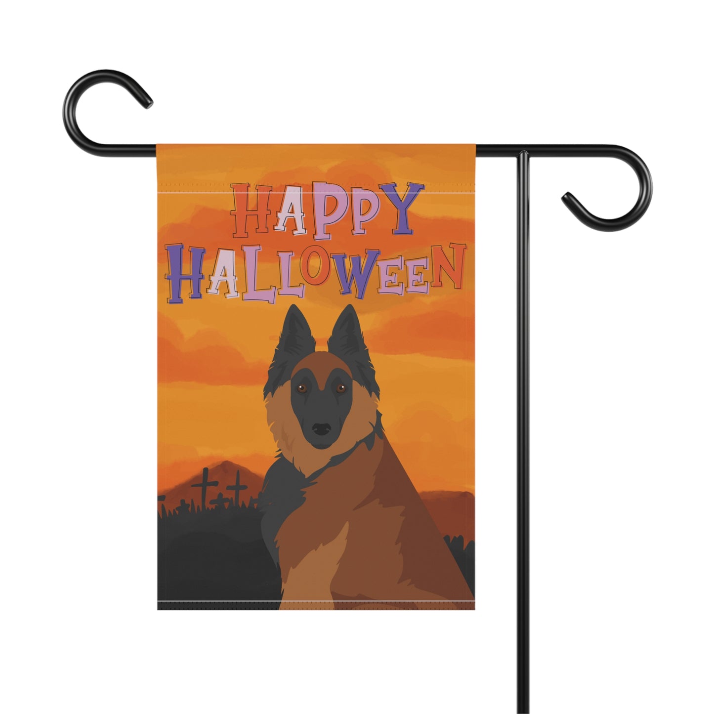 Belgian Tervuren Dog Halloween Garden Flag