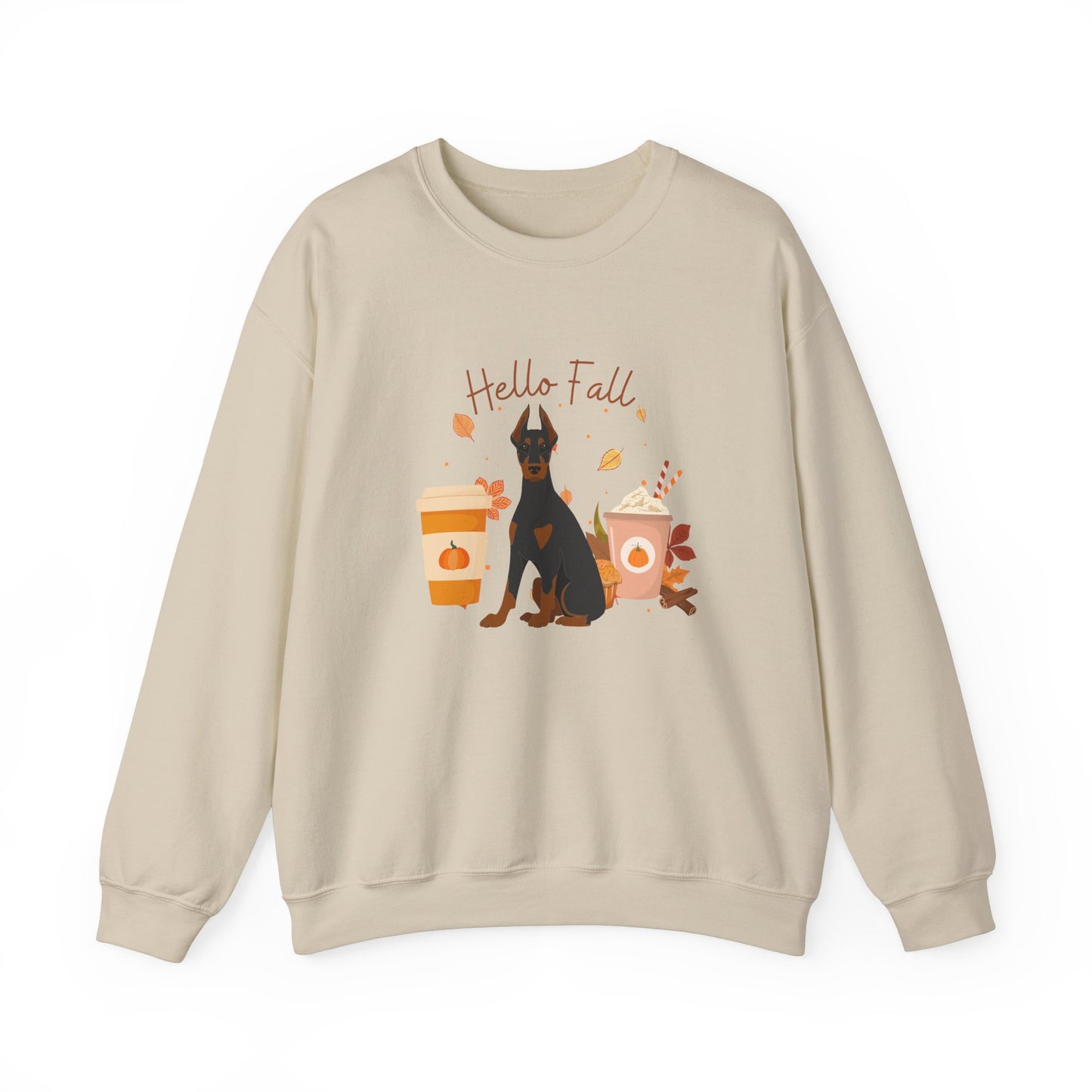 Doberman Pinscher Dog Fall Halloween Unisex Heavy Blend Crewneck Sweatshirt