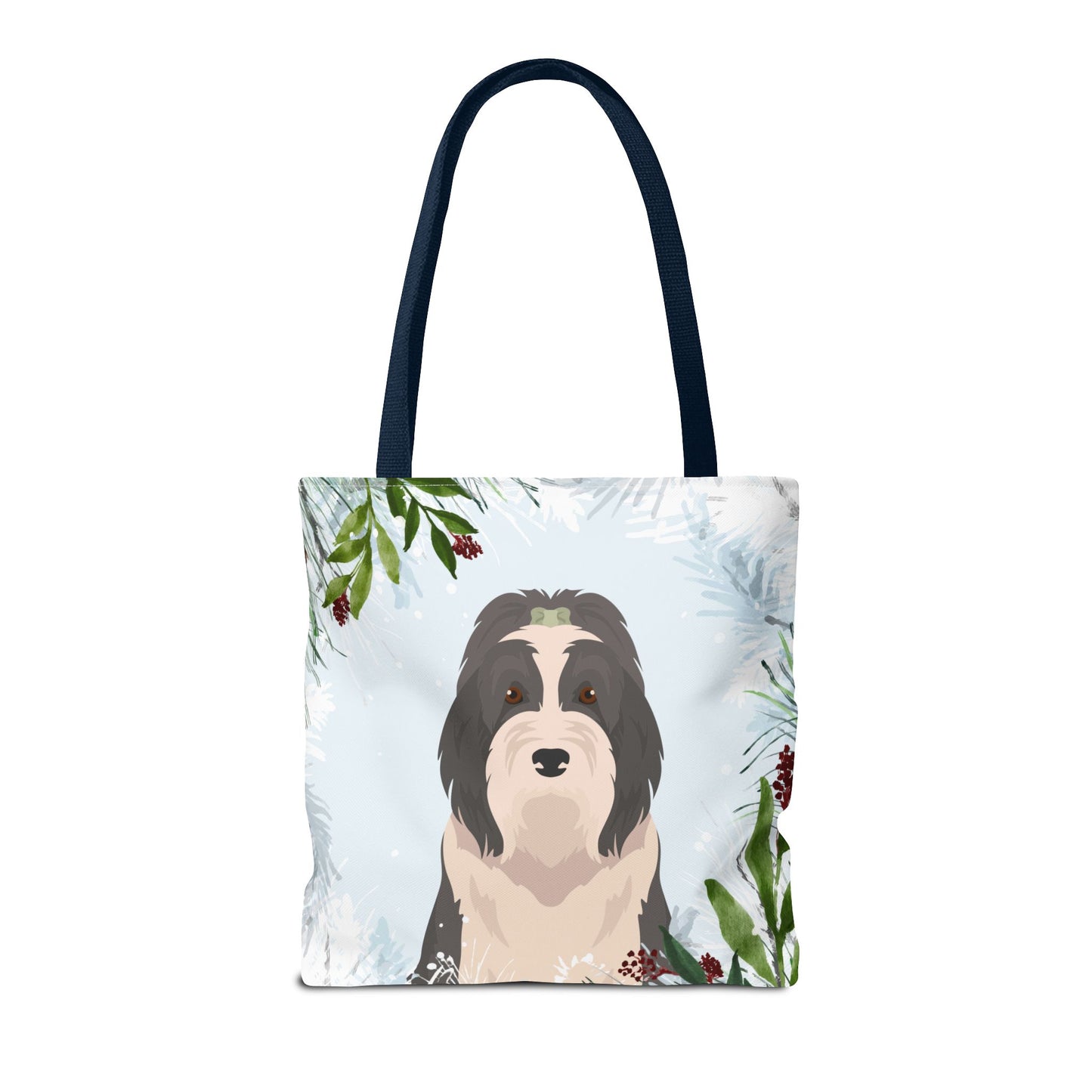 Bearded Collie Dog Christmas Holiday Tote Bag 16x16