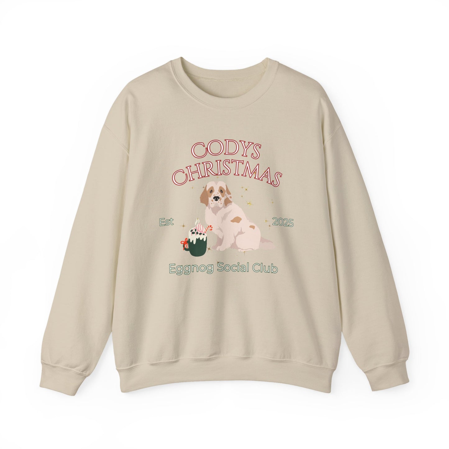 Clumber Spaniel Dog Christmas Social Club Unisex Heavy Blend Crewneck Sweatshirt Custom Name