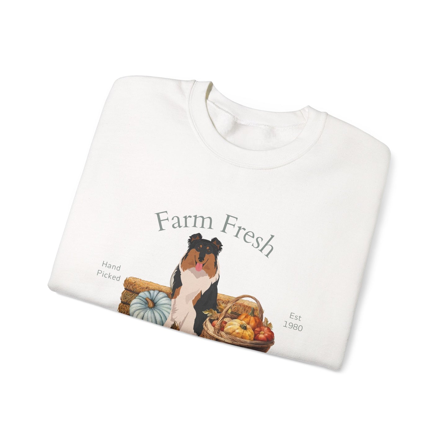 Collie Dog Fall Farm Fresh Unisex Heavy Blend Crewneck Sweatshirt