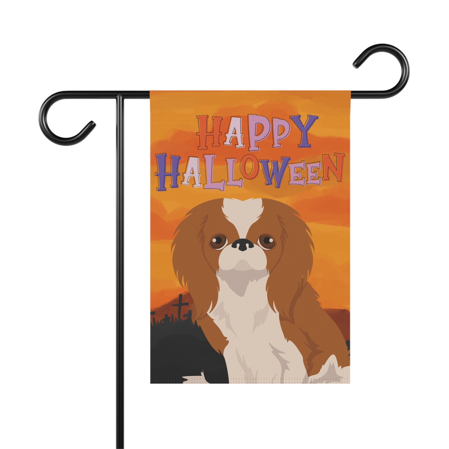 Japanese Chin Dog Halloween Garden Flag