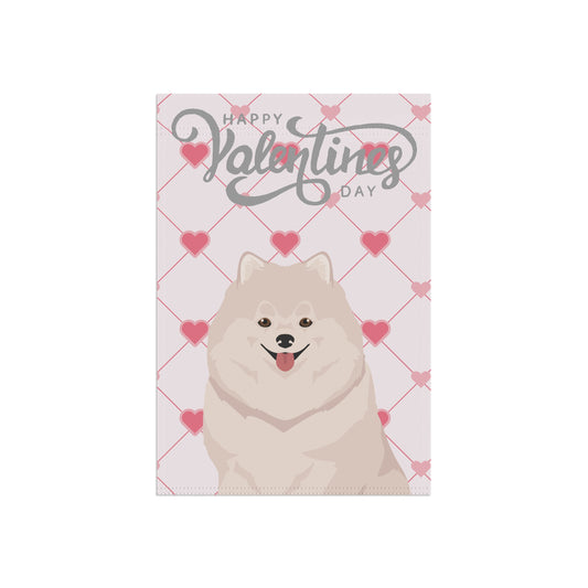Pomeranian Dog Valentines Day Garden Flag