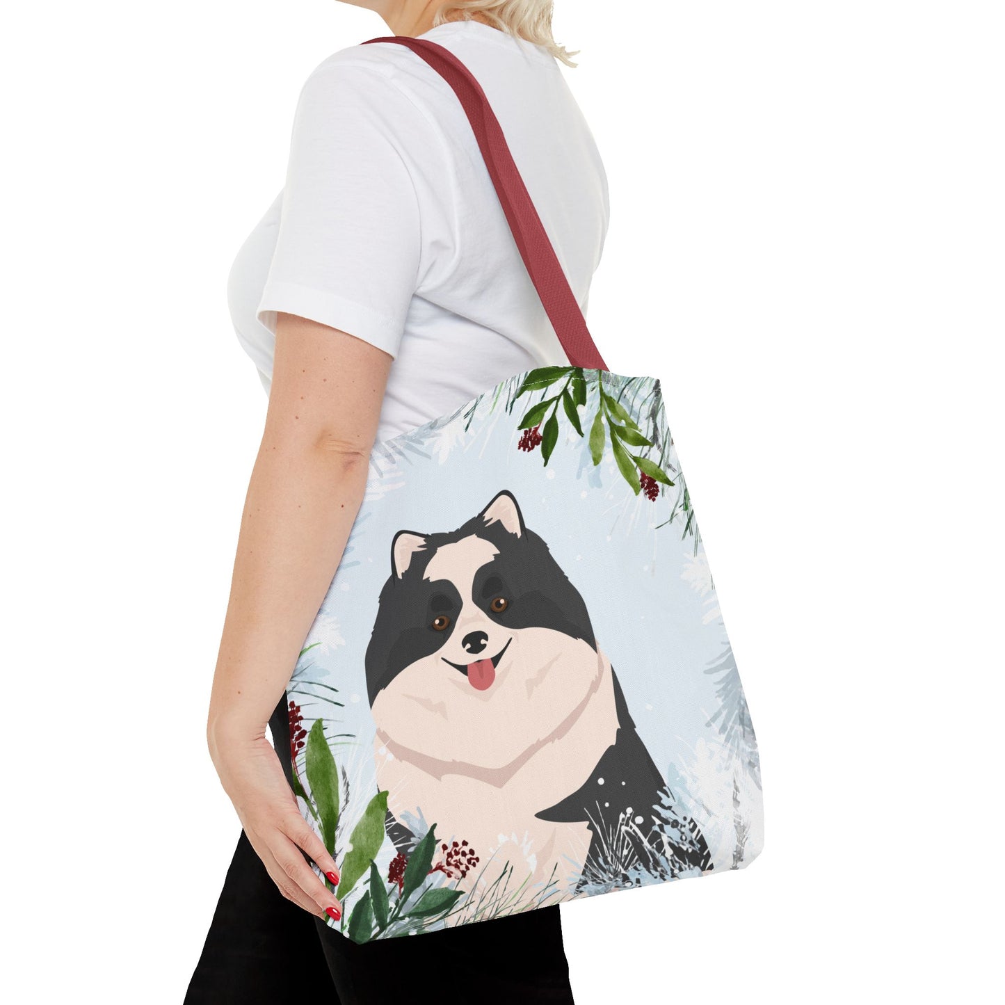 Pomeranian Dog Christmas Holiday Tote Bag 16x16