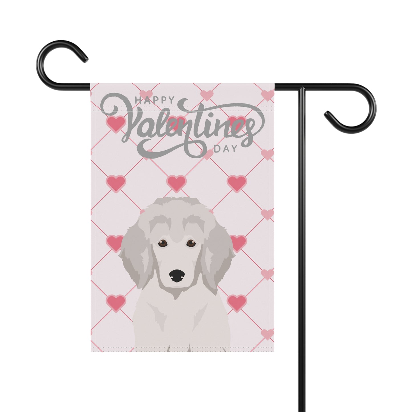 Poodle Dog Valentines Day Garden Flag