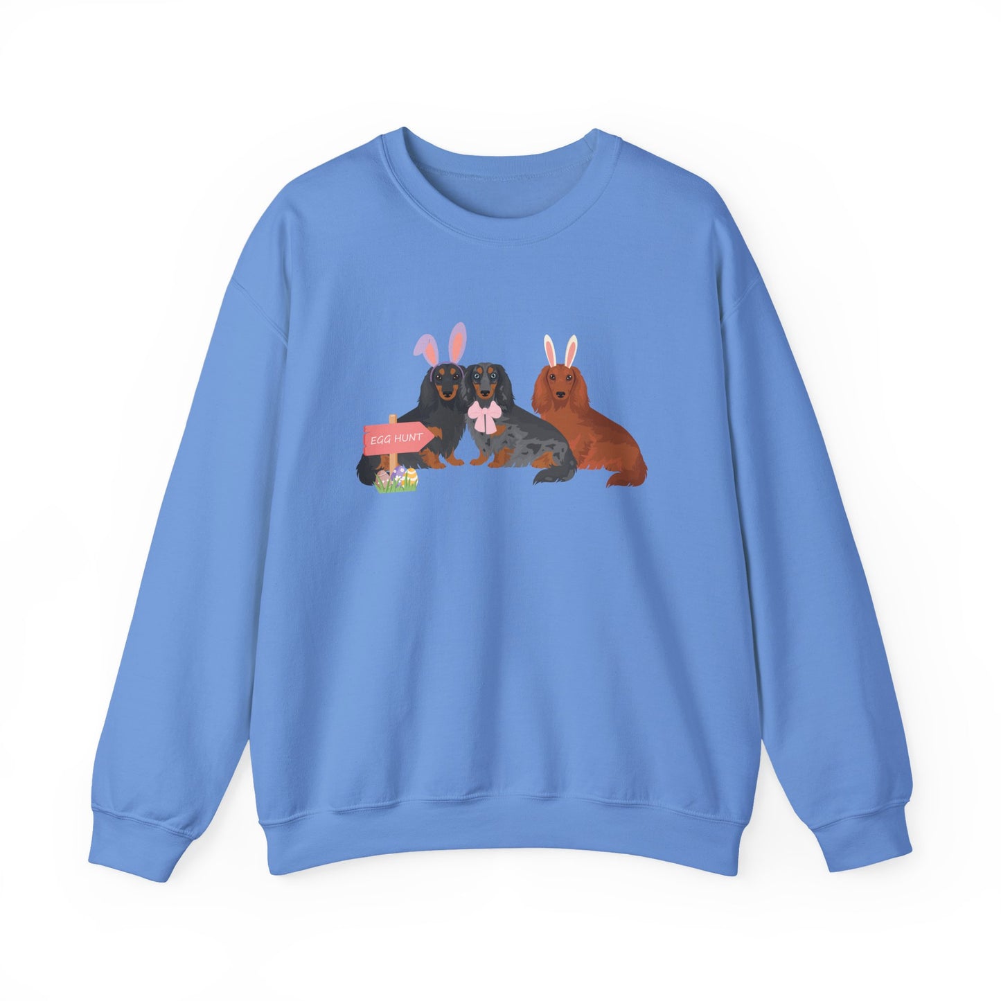 Dachshund Dog Easter Unisex Heavy Blend Crewneck Sweatshirt, easter, Cute Dog Mom Gift