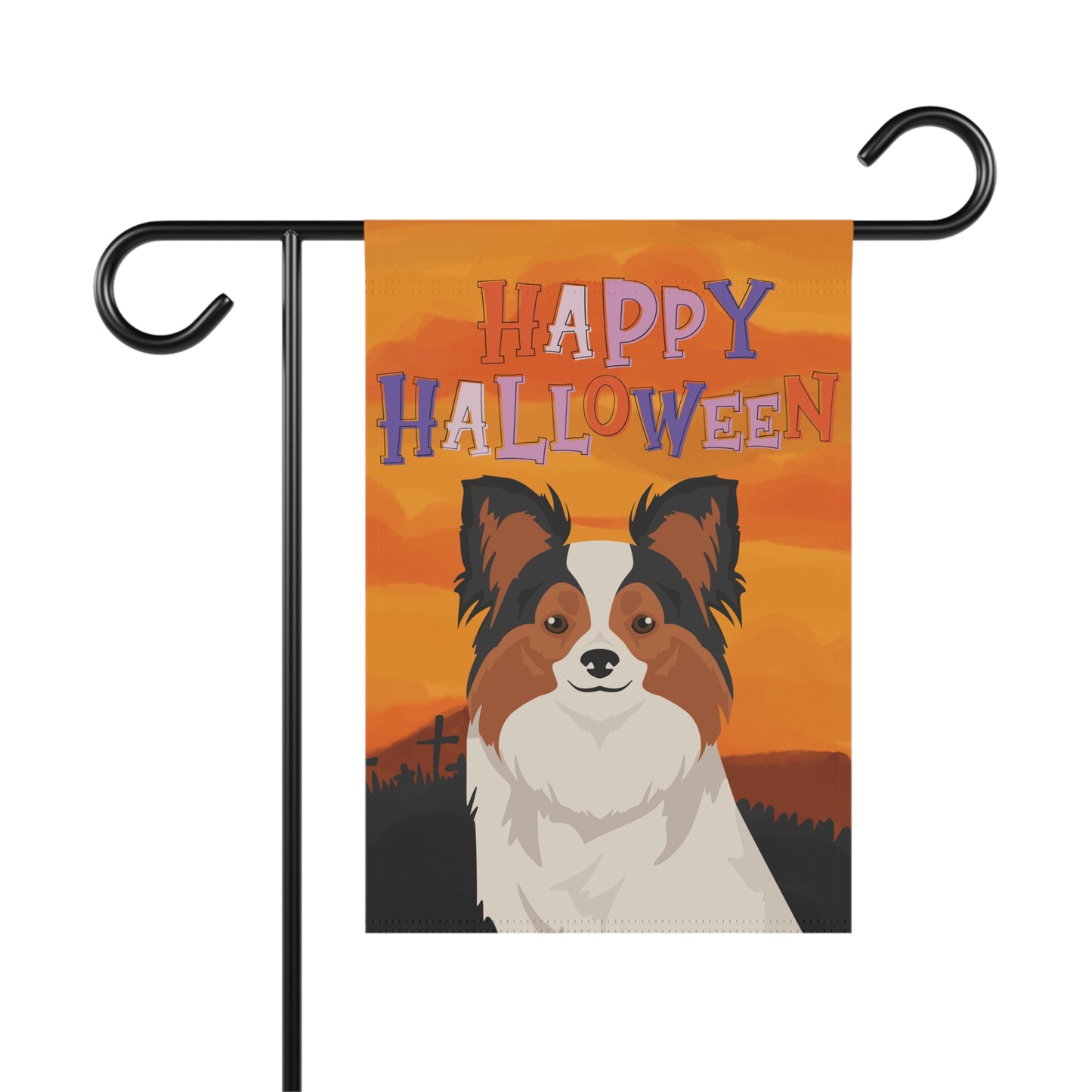 Papillon Dog Halloween Garden Flag