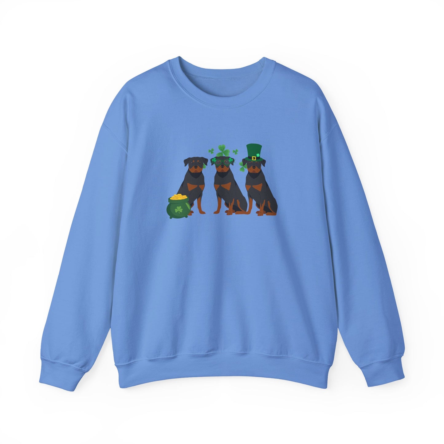 Rottweiler Dog St Patricks Day Unisex Heavy Blend Crewneck Sweatshirt, St Pattys day, Cute Dog Mom Gift