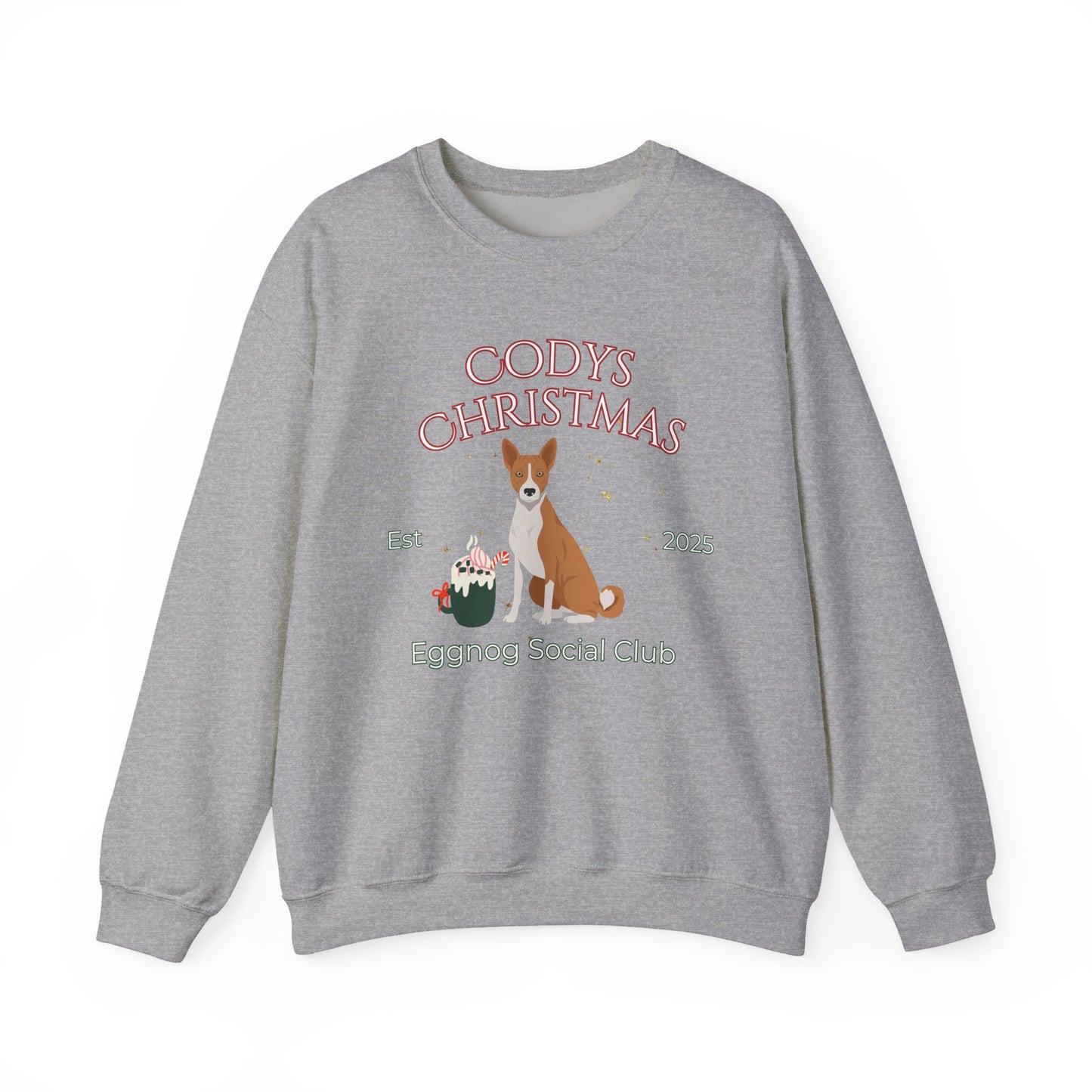 Basenji Dog Dog Christmas Social Club Unisex Heavy Blend Crewneck Sweatshirt Custom Name