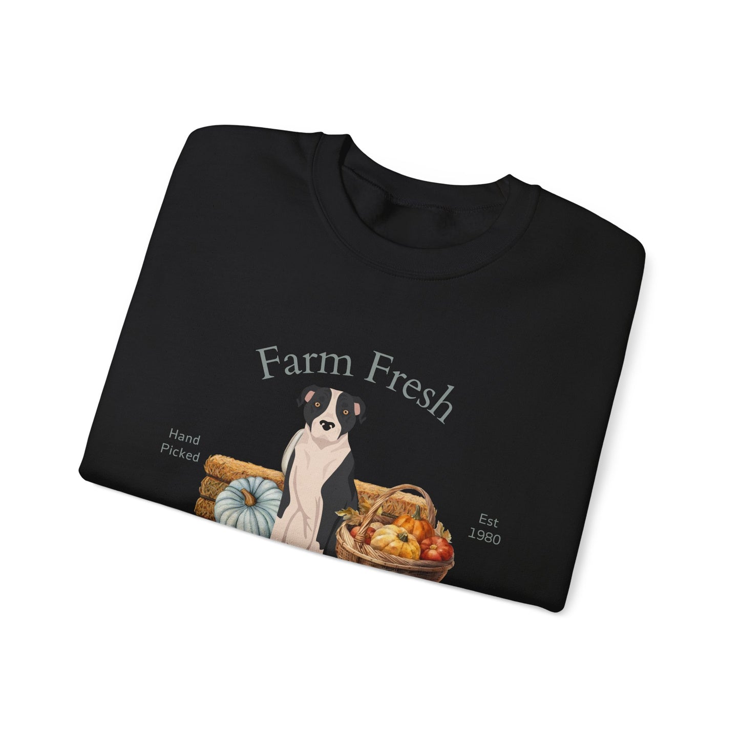 American Staffordshire Terrier Dog Fall Farm Fresh Unisex Heavy Blend Crewneck Sweatshirt