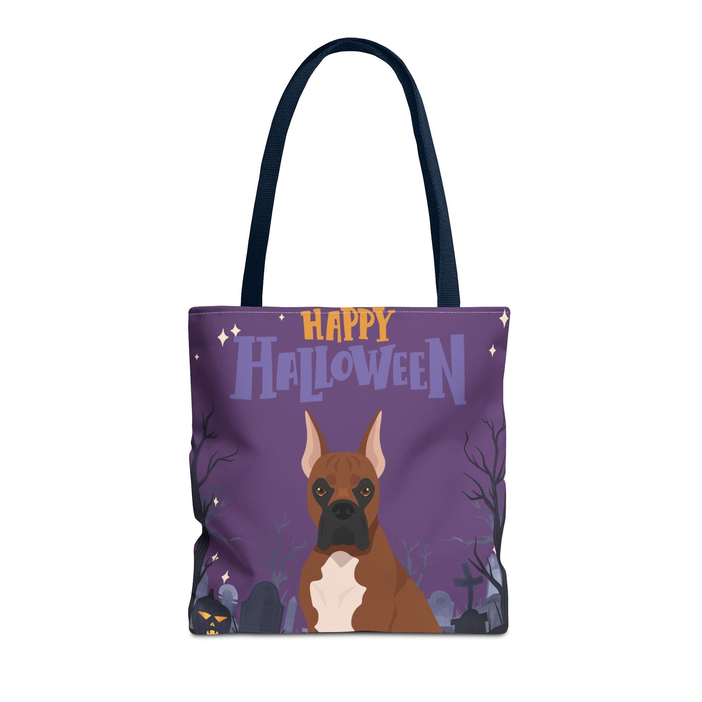 Boxer Dog Happy Halloween Tote Bag 16x16