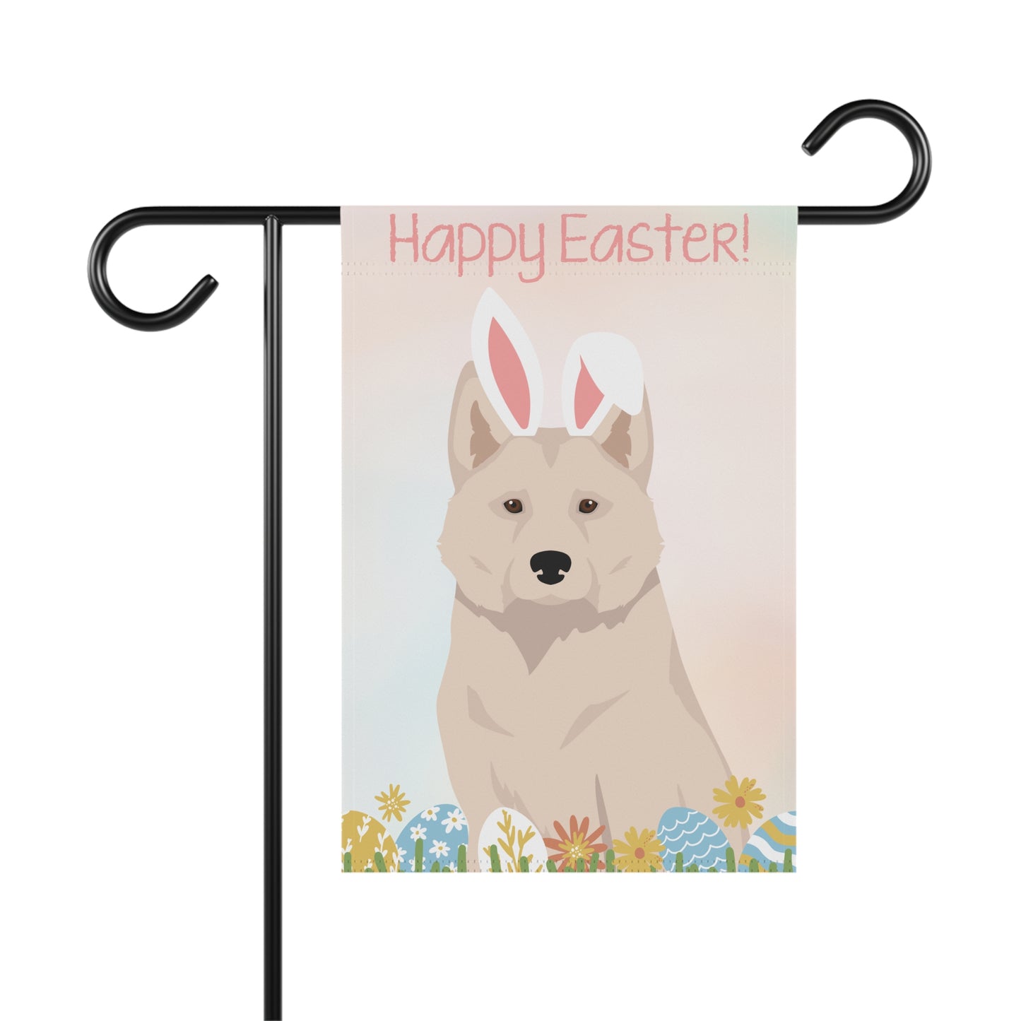 Alaskan Husky Dog Happy Easter Garden Flag