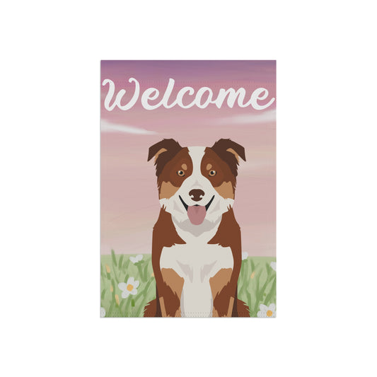 Border Collie Dog Welcome Garden Flag