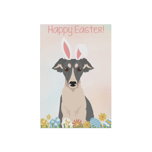 Silken Windhound Dog Happy Easter Garden Flag