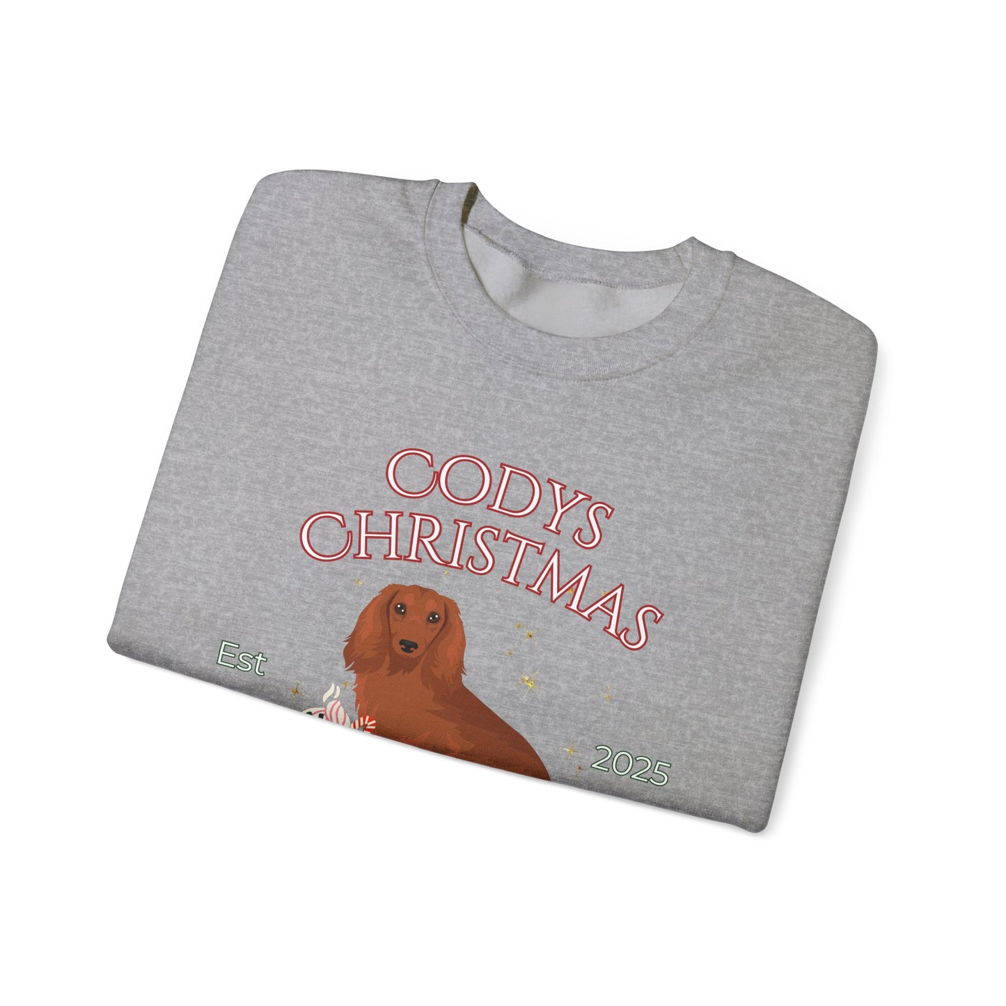 Dachshund Dog Christmas Social Club Unisex Heavy Blend Crewneck Sweatshirt Custom Name