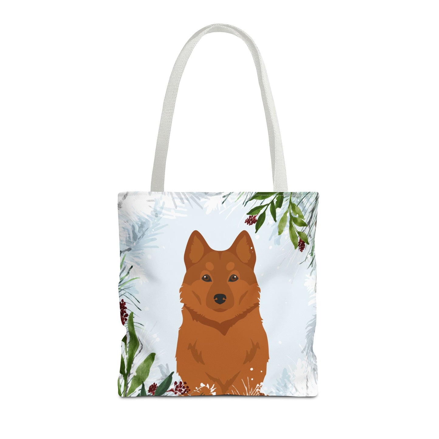 Finnish Spitz Dog Christmas Holiday Tote Bag 16x16