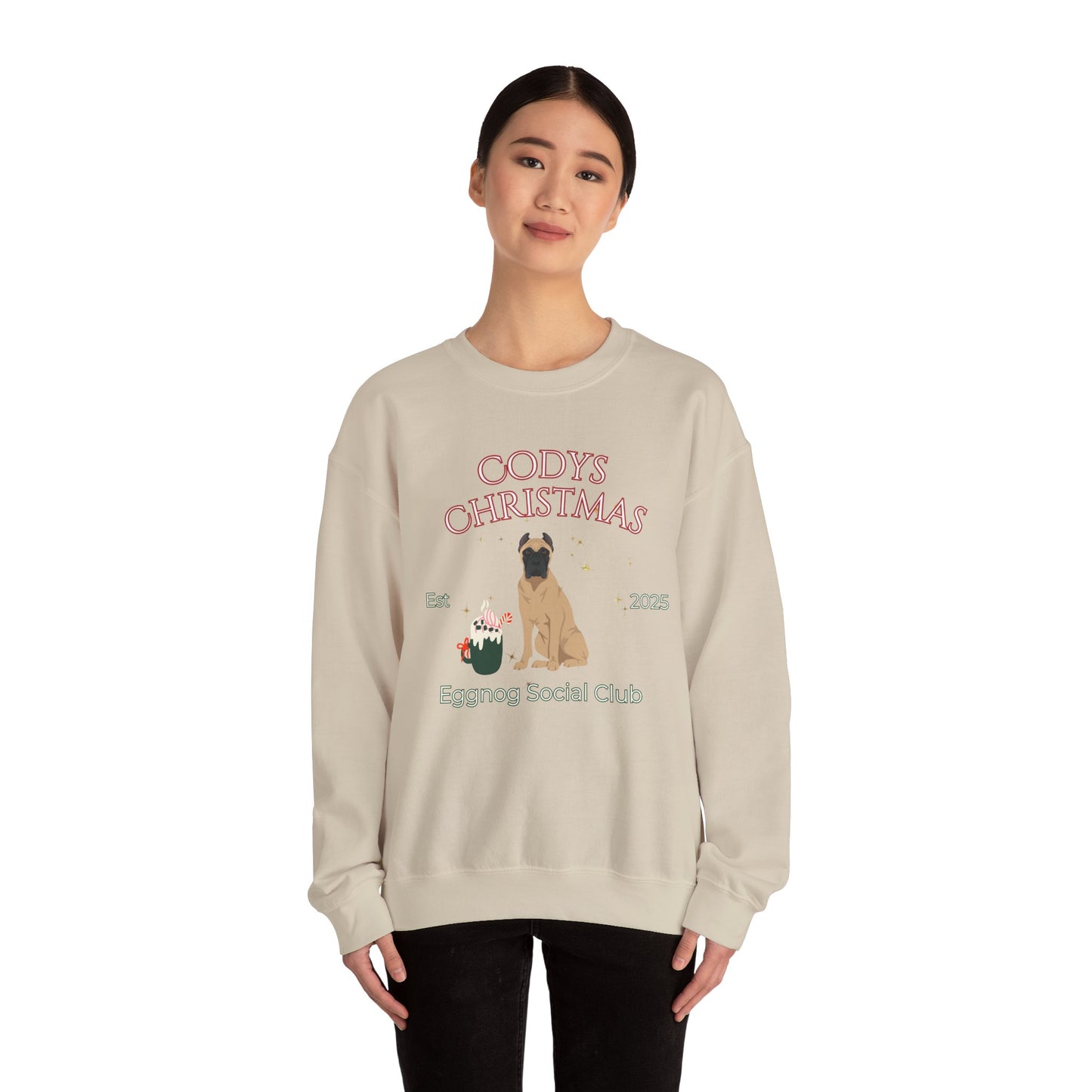 Cane Corso Dog Christmas Social Club Unisex Heavy Blend Crewneck Sweatshirt Custom Name