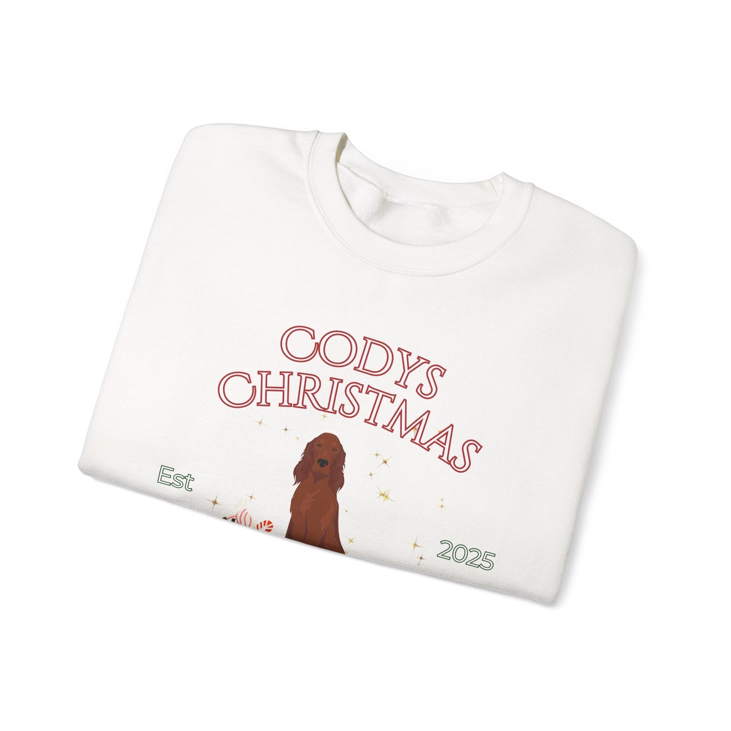 Irish Setter Dog Christmas Social Club Unisex Heavy Blend Crewneck Sweatshirt Custom Name