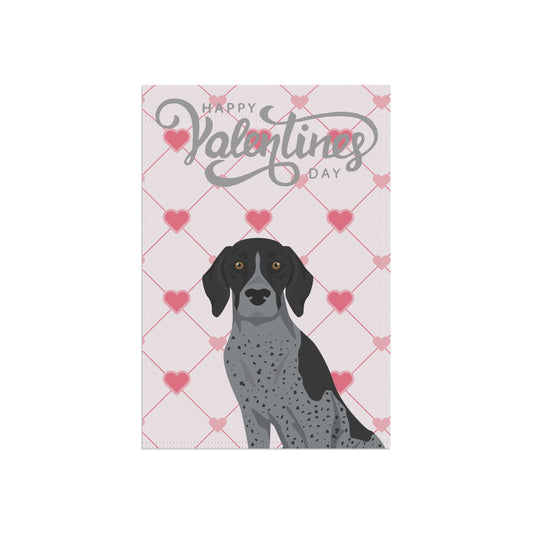 German Shorthaired Pointer Dog Valentines Day Garden Flag