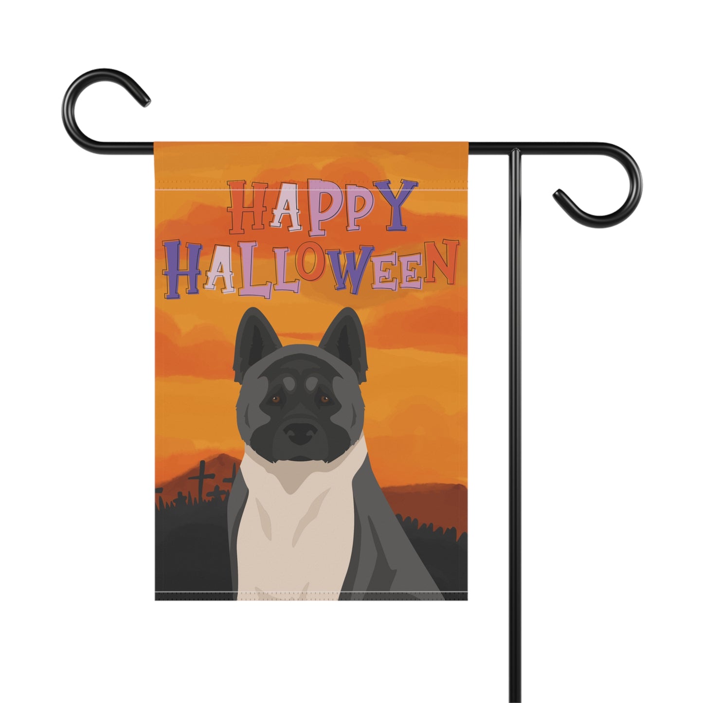 American Akita Dog Halloween Garden Flag