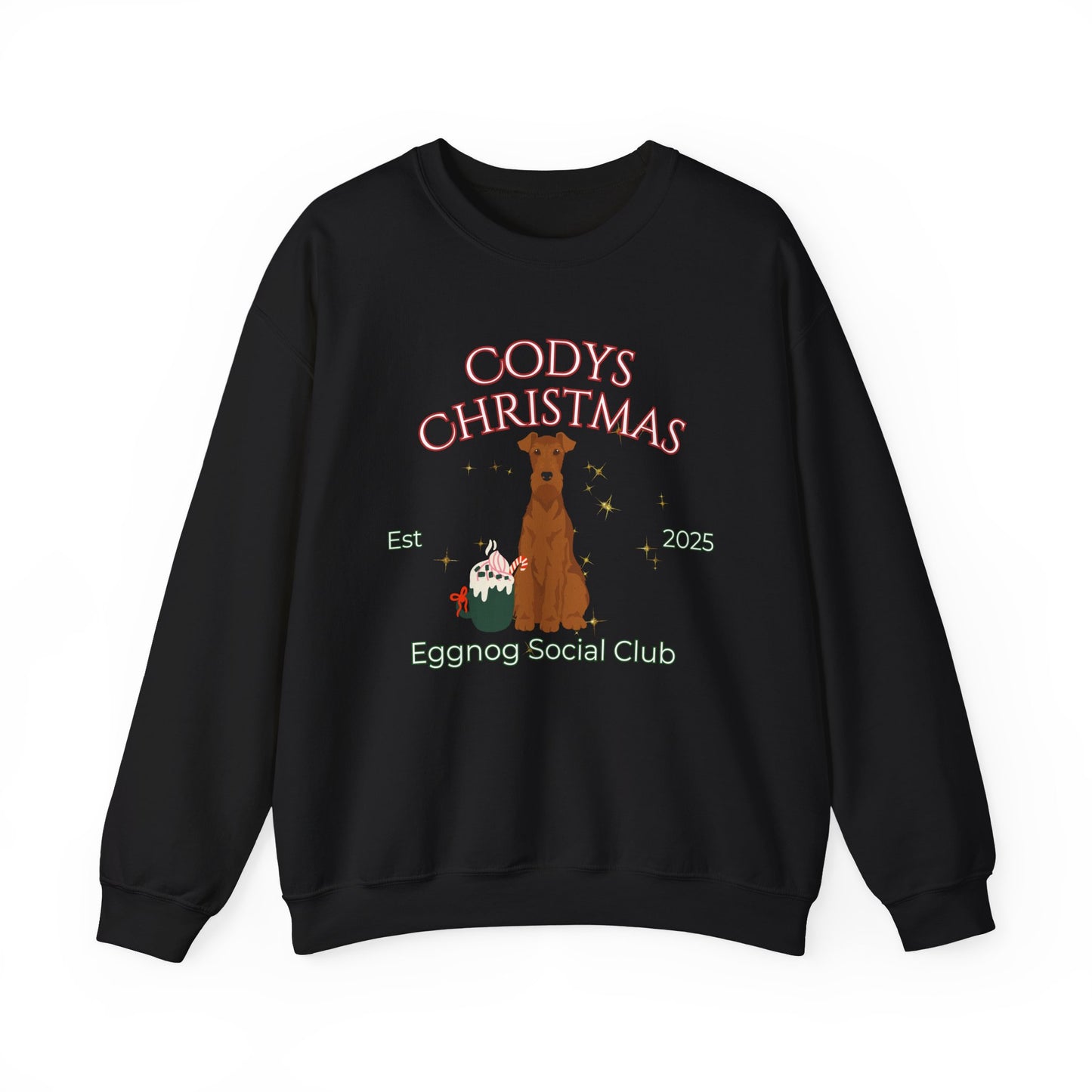 Irish Terrier Dog Christmas Social Club Unisex Heavy Blend Crewneck Sweatshirt Custom Name