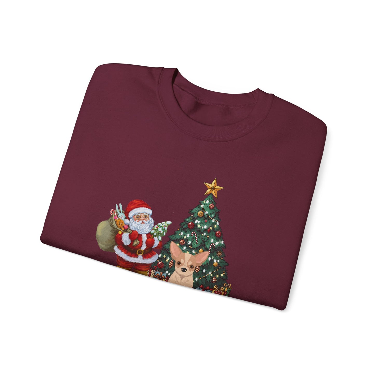 Chihuahua Dog Santa's Little Helper Unisex Heavy Blend Crewneck Sweatshirt