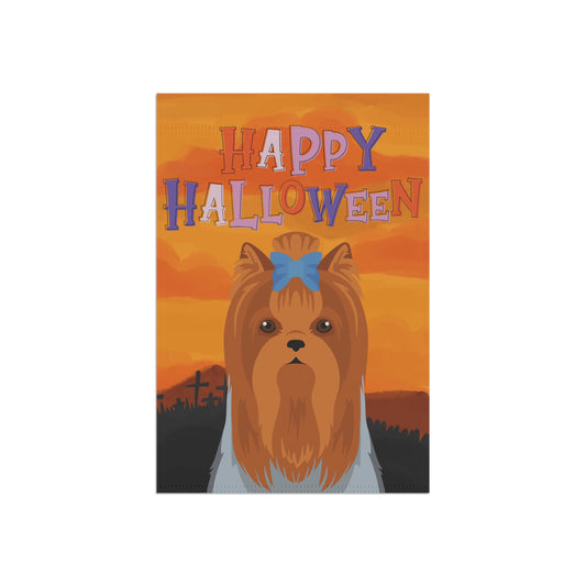 Yorkshire Terrier Dog Halloween Garden Flag