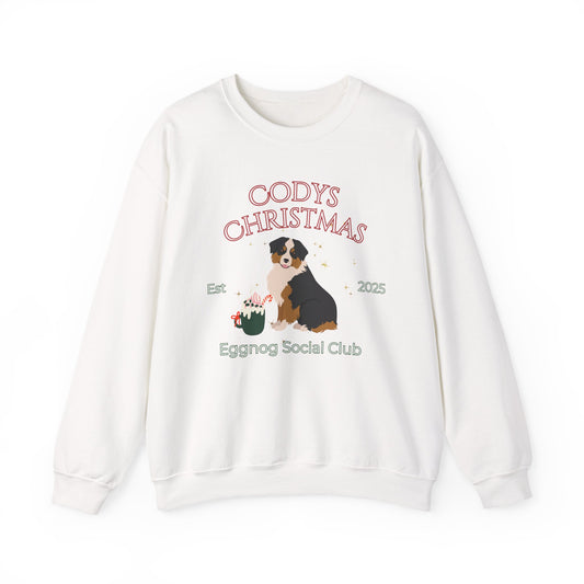 Miniature American Shepherd Dog Christmas Social Club Unisex Heavy Blend Crewneck Sweatshirt Custom Name