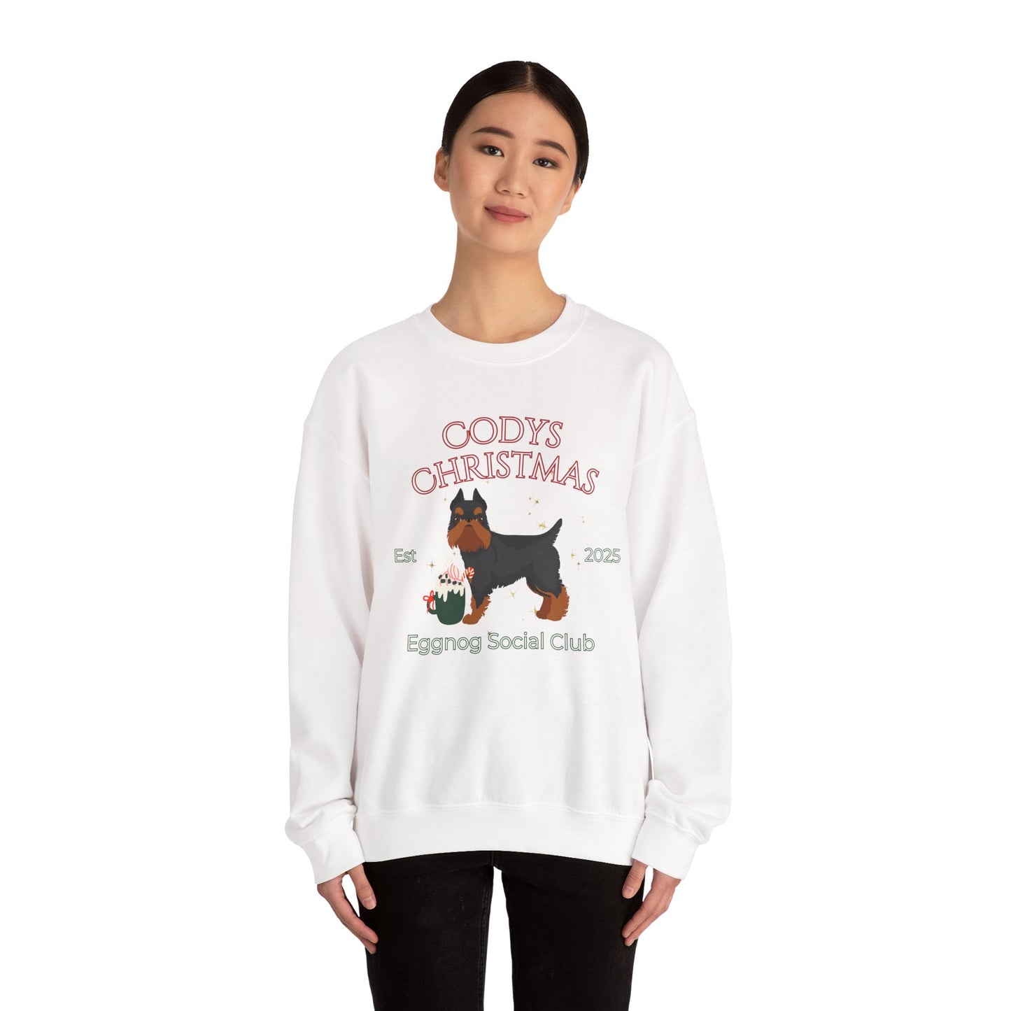 Brussel Griffon Dog Christmas Social Club Unisex Heavy Blend Crewneck Sweatshirt Custom Name