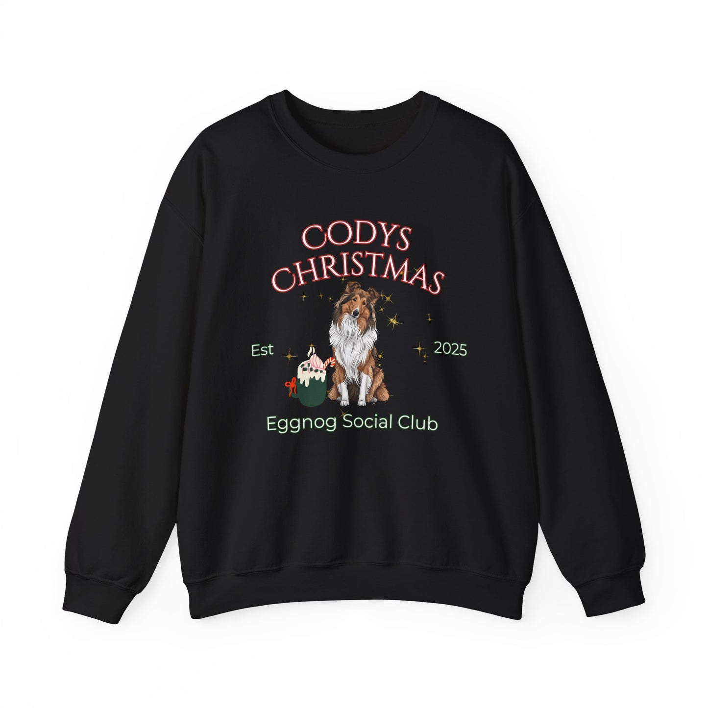 Collie Dog Christmas Social Club Unisex Heavy Blend Crewneck Sweatshirt Custom Name