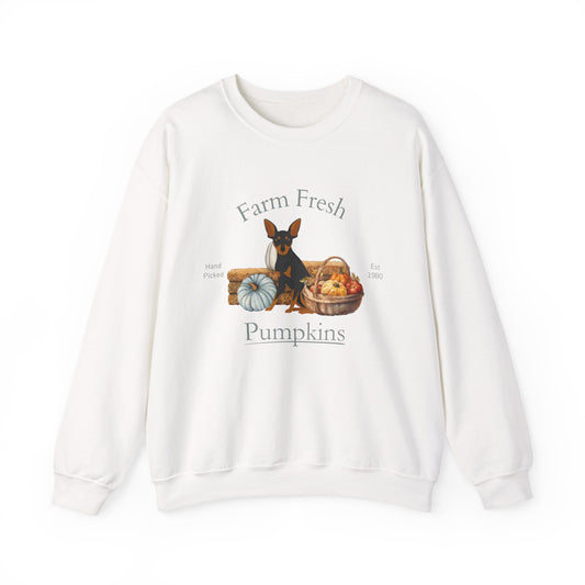 Miniature Pinscher Dog Fall Farm Fresh Unisex Heavy Blend Crewneck Sweatshirt