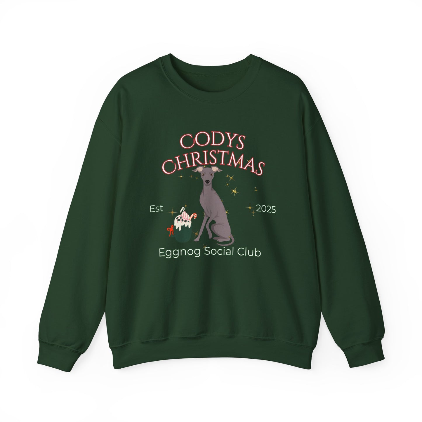 Italian Greyhound Dog Christmas Social Club Unisex Heavy Blend Crewneck Sweatshirt Custom Name