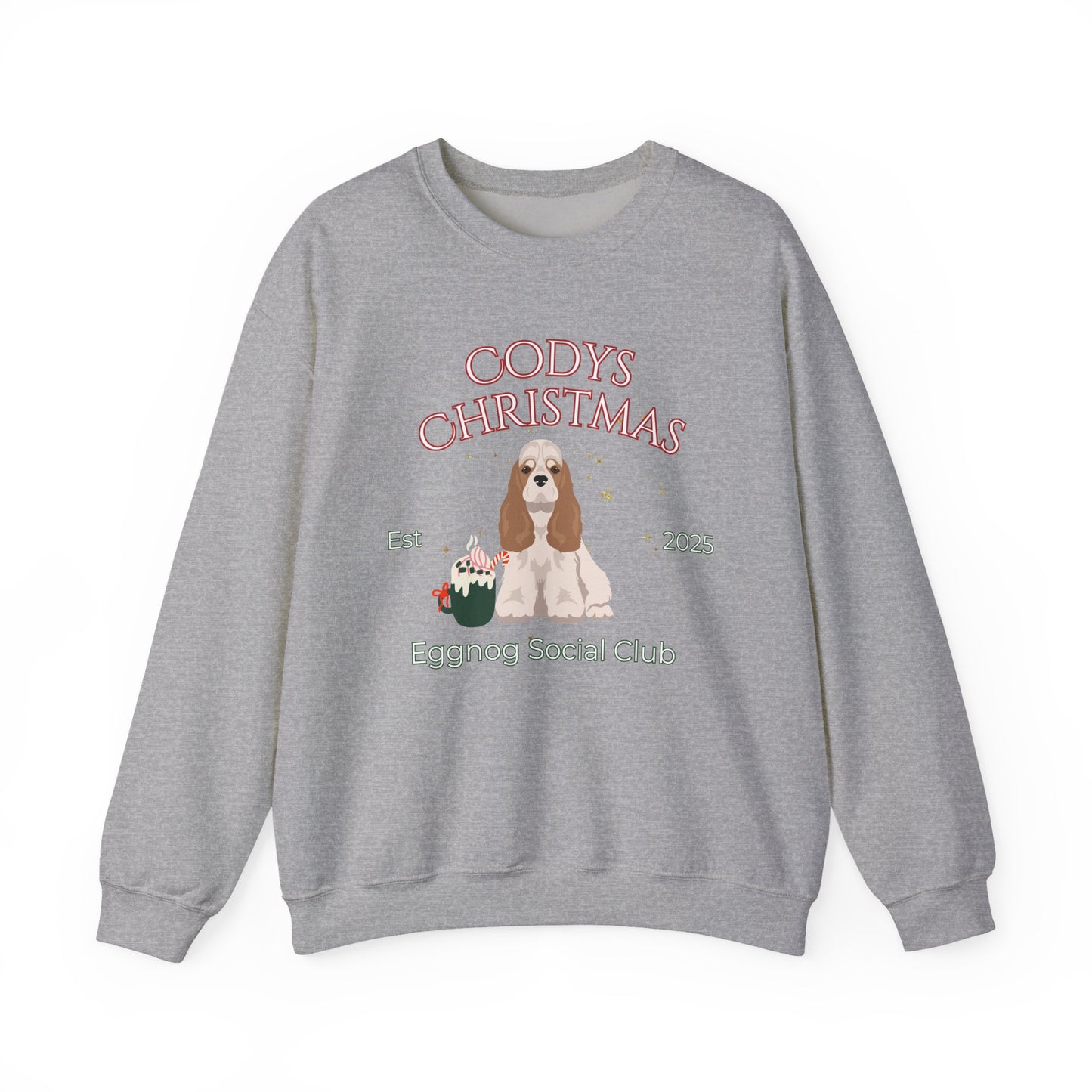 American Cocker Spaniel Dog Christmas Social Club Unisex Heavy Blend Crewneck Sweatshirt Custom Name
