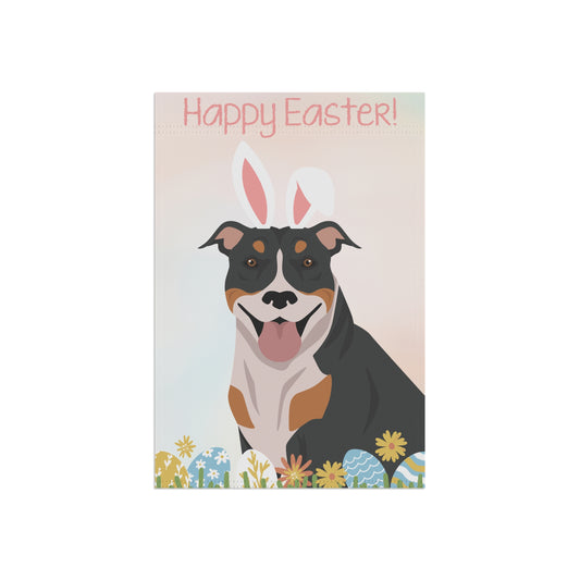 American Pitbull Terrier Dog Happy Easter Garden Flag