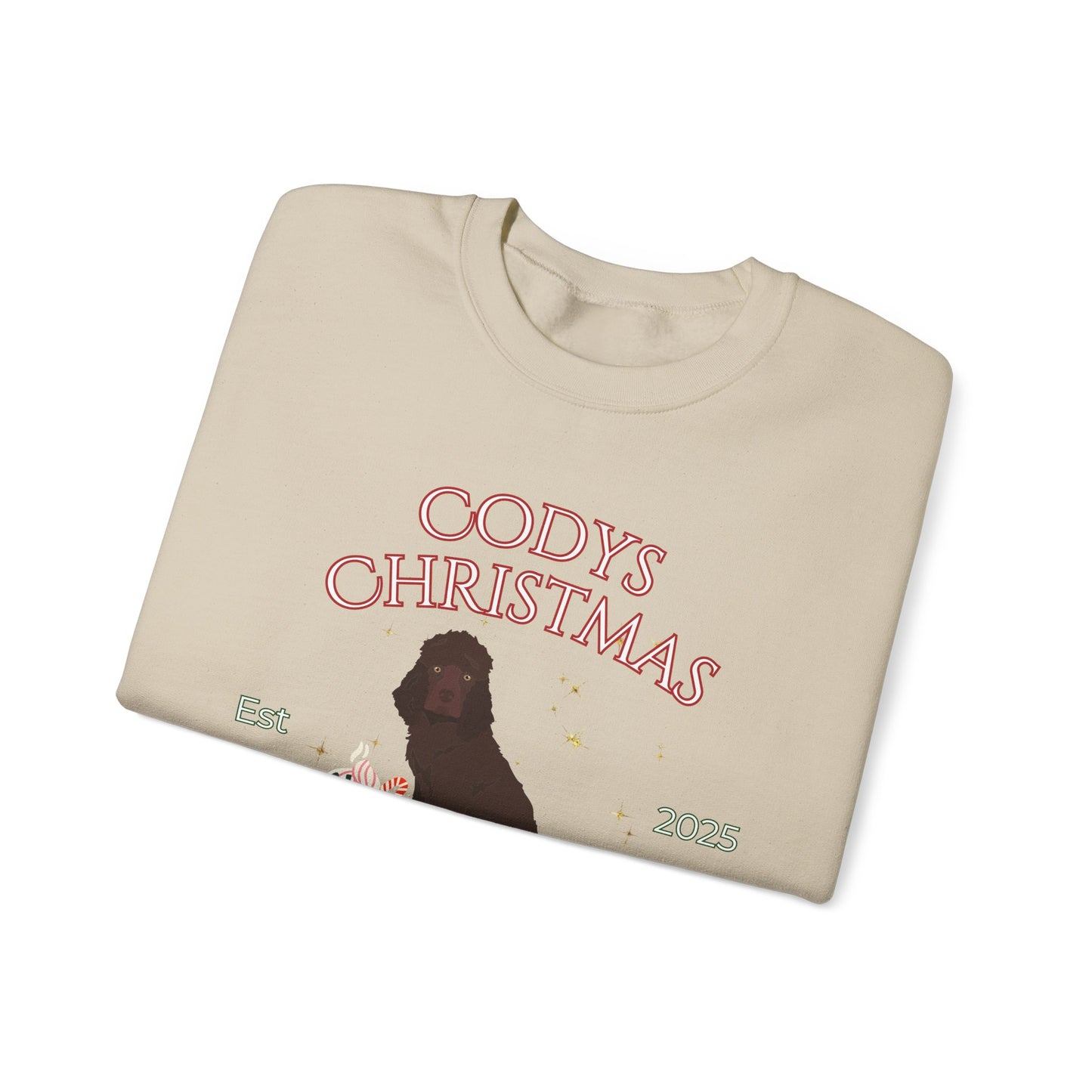 Irish Water Spaniel Dog Christmas Social Club Unisex Heavy Blend Crewneck Sweatshirt Custom Name