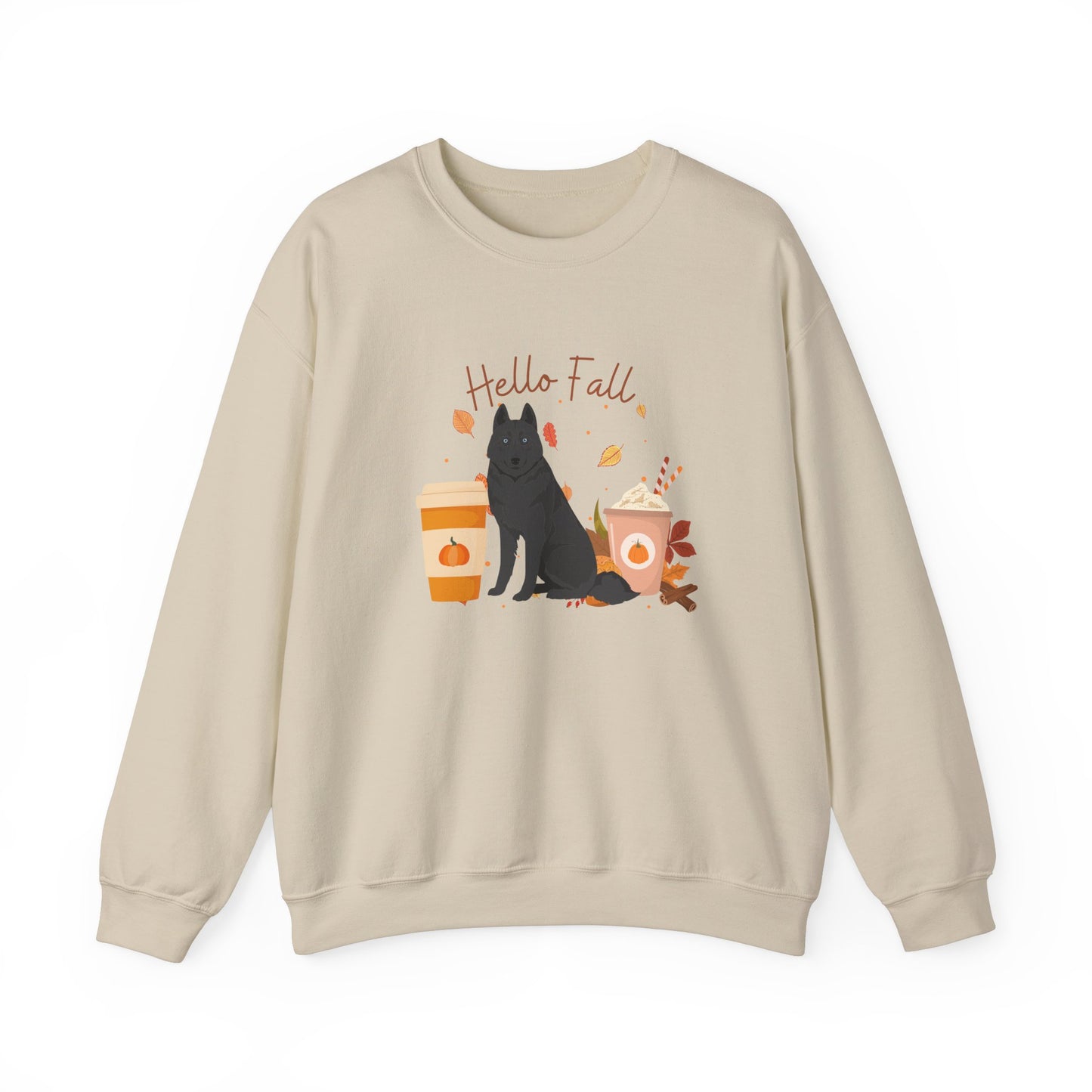 Siberian Husky Dog Fall Halloween Unisex Heavy Blend Crewneck Sweatshirt
