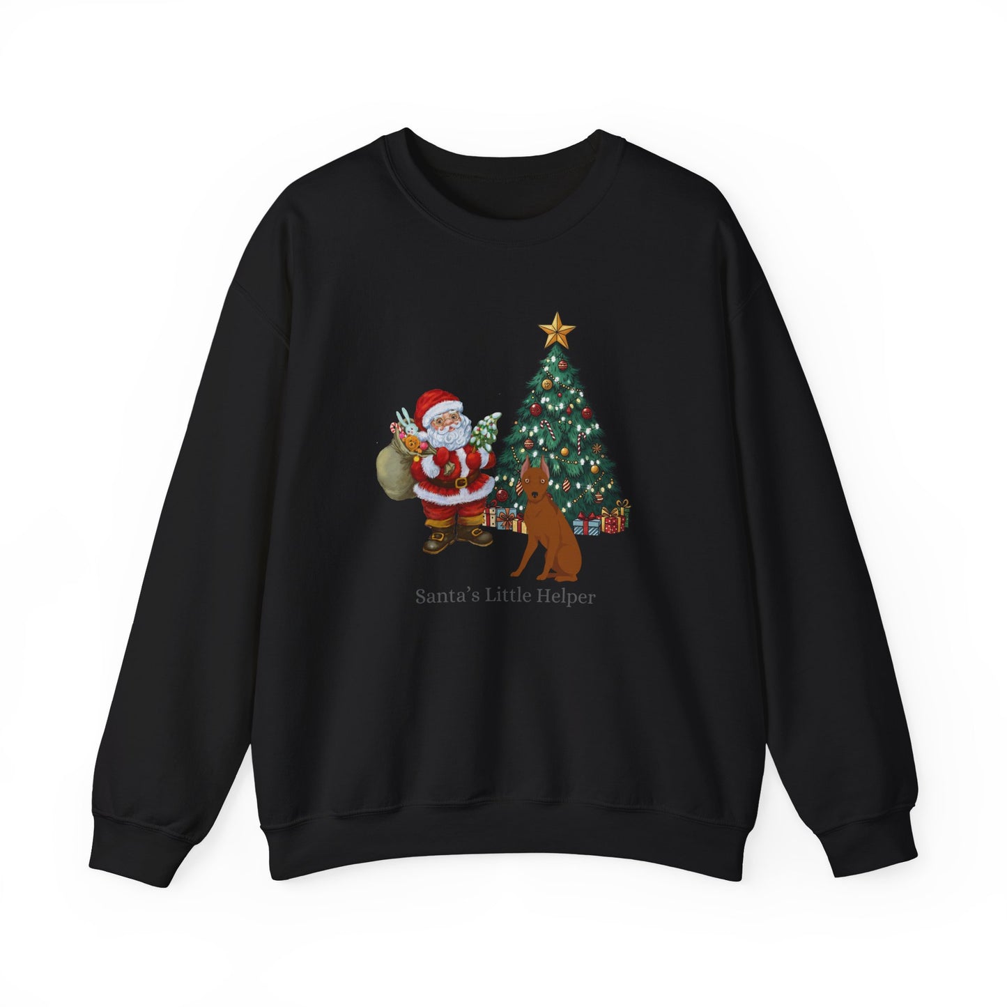 Miniature Pinscher Dog Santa's Little Helper Unisex Heavy Blend Crewneck Sweatshirt