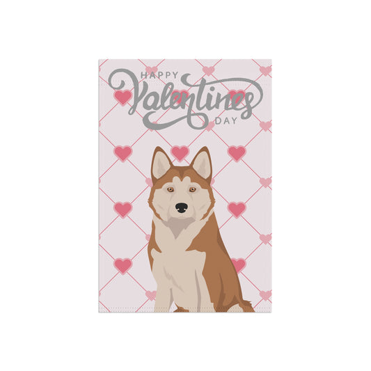 Alaskan Husky Dog Valentines Day Garden Flag