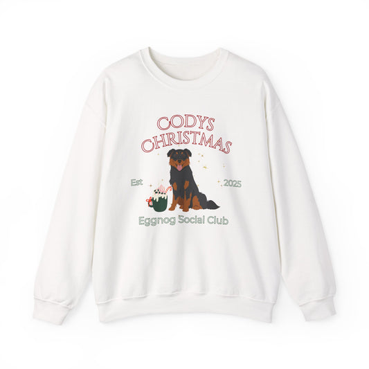 English Shepherd Dog Christmas Social Club Unisex Heavy Blend Crewneck Sweatshirt Custom Name