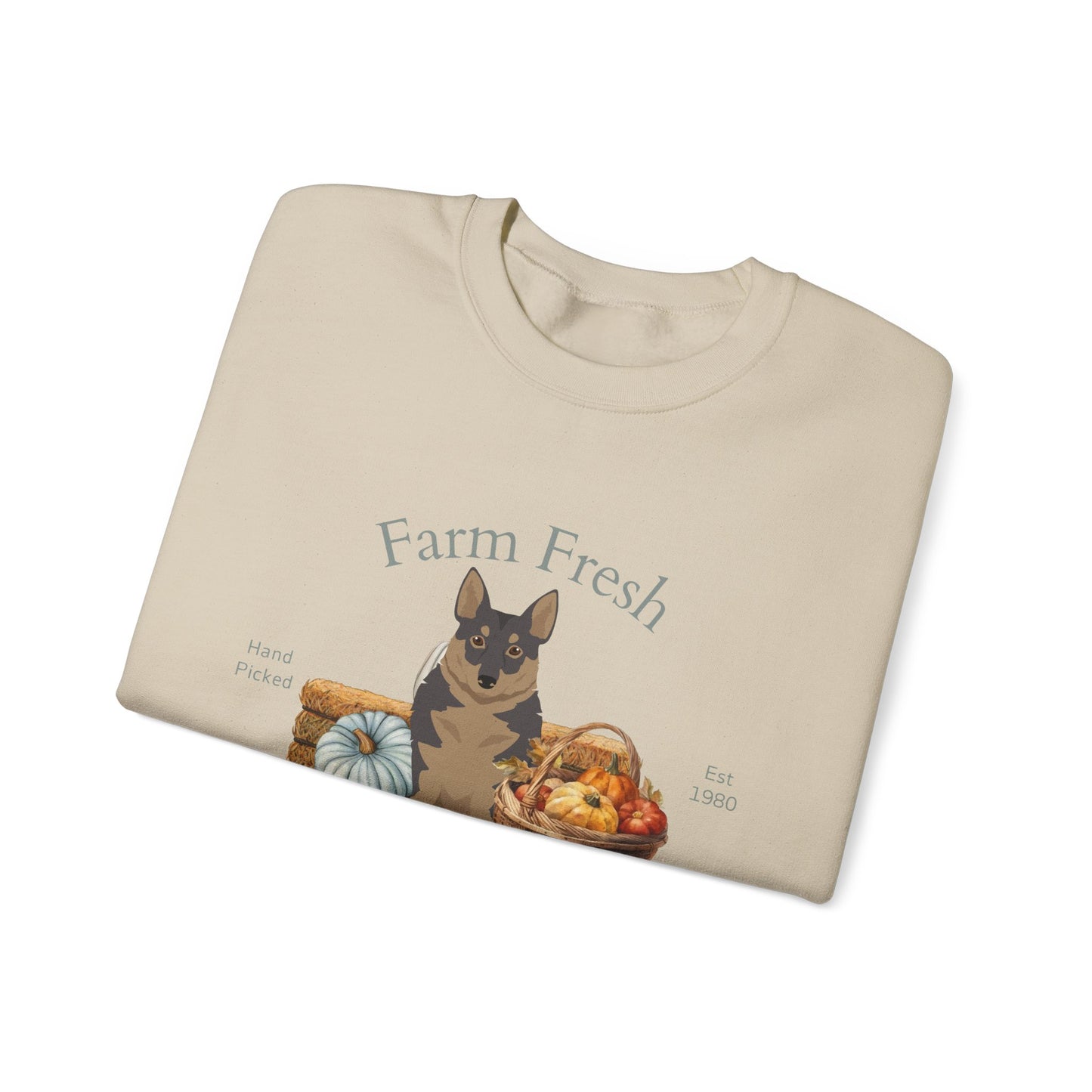 Swedish Vallhund Dog Fall Farm Fresh Unisex Heavy Blend Crewneck Sweatshirt