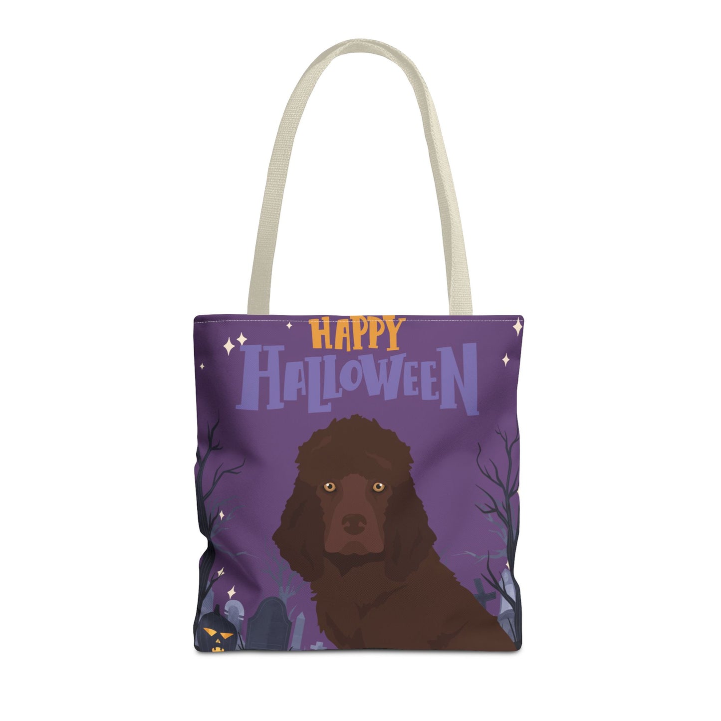 Irish Water Spaniel Dog Happy Halloween Tote Bag 16x16