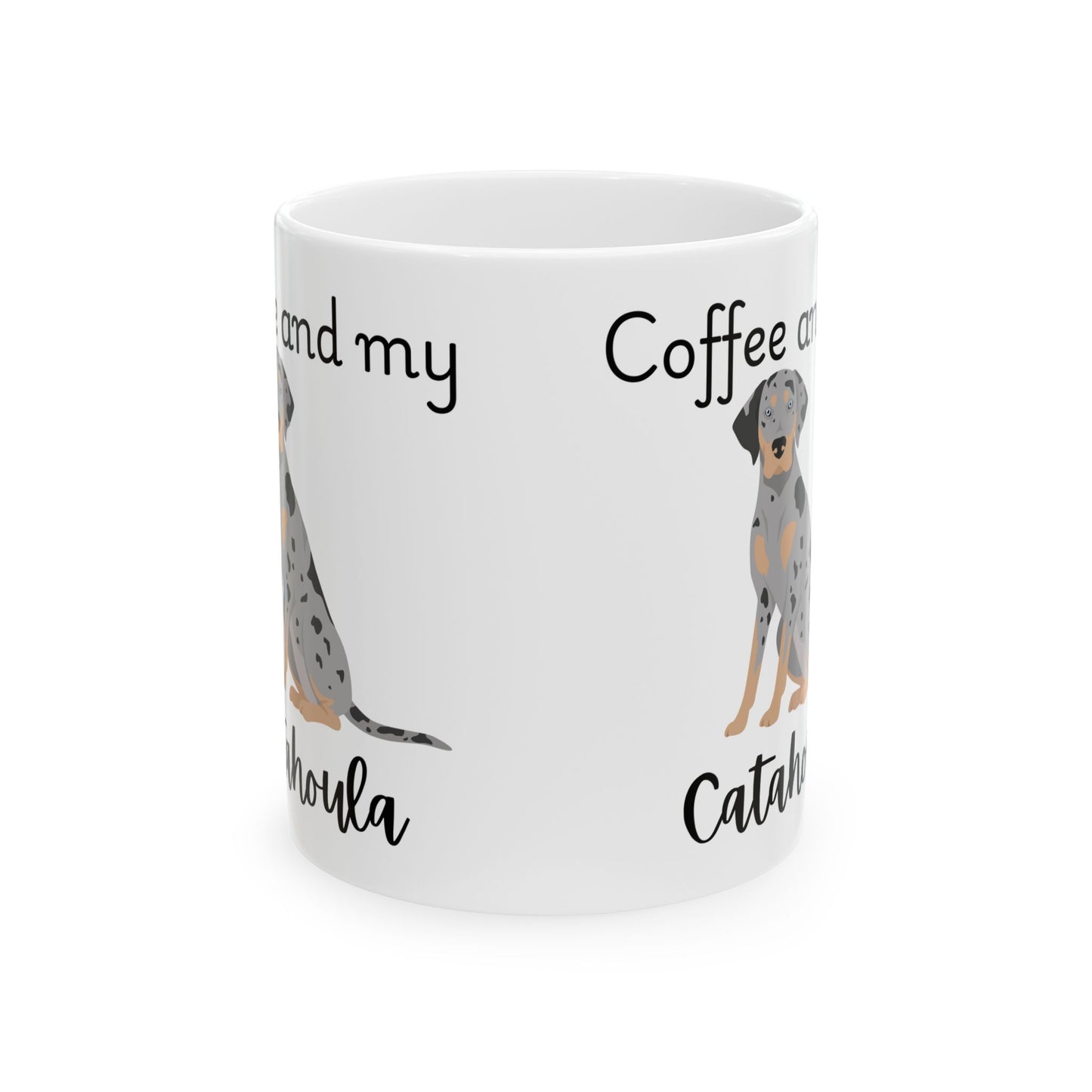 Coffee and My Catahoula Ceramic Mug | Dog Lover Gift, Pet Owner Cup, Cute Mug for Dog Moms, Funny Mug for Coffee Lovers